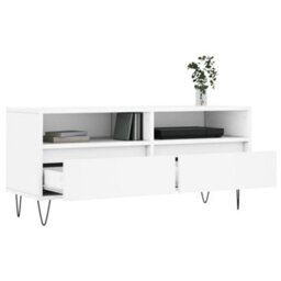 Berkfield Tv Cabinet White 100X34.5X44.5 Cm Engineered Wood - thumbnail 4