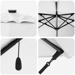 Berkfield Cantilever Roma Parasol With Leds Sand 352X251X265 Cm Aluminium - thumbnail 8