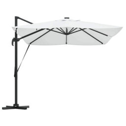 Berkfield Cantilever Roma Parasol With Leds Sand 352X251X265 Cm Aluminium - thumbnail 6