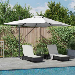 Berkfield Cantilever Roma Parasol With Leds Sand 352X251X265 Cm Aluminium - thumbnail 1