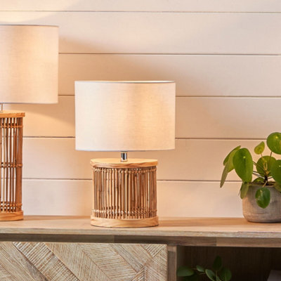 Pacific Lifestyle Sorbus Natural Ribbed Small Table Lamp - image 1