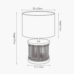 Pacific Lifestyle Sorbus Natural Ribbed Small Table Lamp - thumbnail 2