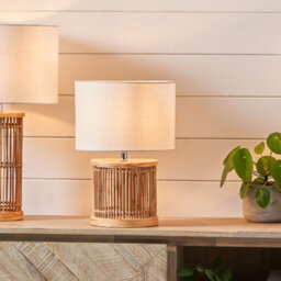 Pacific Lifestyle Sorbus Natural Ribbed Small Table Lamp - thumbnail 1
