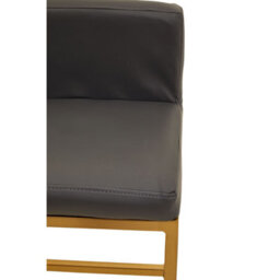 Orsina Dark Grey And Gold Finish Bar Chair, Glam Touch Indoor Metal Bar Stool, Footrest Bar Chair - thumbnail 7