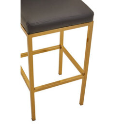 Orsina Dark Grey And Gold Finish Bar Chair, Glam Touch Indoor Metal Bar Stool, Footrest Bar Chair - thumbnail 6