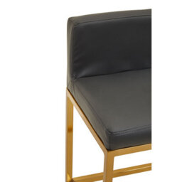 Orsina Dark Grey And Gold Finish Bar Chair, Glam Touch Indoor Metal Bar Stool, Footrest Bar Chair - thumbnail 5