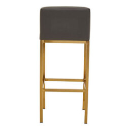 Orsina Dark Grey And Gold Finish Bar Chair, Glam Touch Indoor Metal Bar Stool, Footrest Bar Chair - thumbnail 4