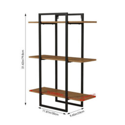 3 Tier Modern Wall-Mounted Shelves Floating Shelf Vertical Display - thumbnail 2