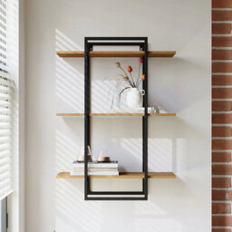 3 Tier Modern Wall-Mounted Shelves Floating Shelf Vertical Display - thumbnail 3