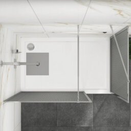 Royal Bathrooms Luxor Walk In Wet Room Fluted Shower Enclosure With 1200 X 800mm Stone Tray & Chrome Frame 8mm Easy Clean Glass - thumbnail 5