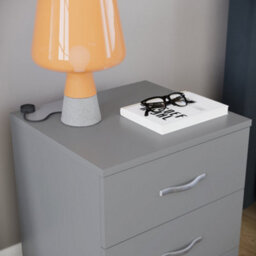 Lassic Vida Designs Riano Grey 3 Drawer Bedside Chest (H)560mm (W)400mm (D)360mm - thumbnail 4