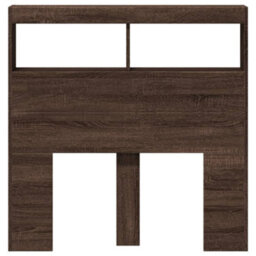 Berkfield Headboard Cabinet With Led Brown Oak 100X17X102 Cm - thumbnail 6