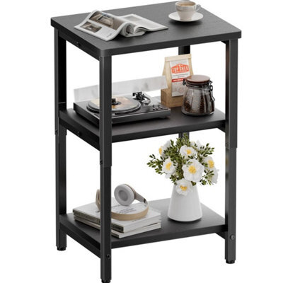Black Side Table, Bedside Table, End Table, Sofa Table, Height Adjustable - image 1