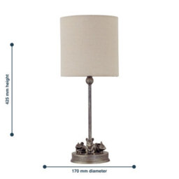 First Choice Lighting Maurice Antique Gold Mouse Table Lamp With Oatmeal Linen Shade - thumbnail 8