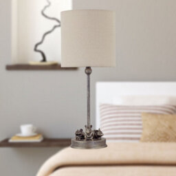 First Choice Lighting Maurice Antique Gold Mouse Table Lamp With Oatmeal Linen Shade - thumbnail 6