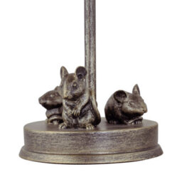 First Choice Lighting Maurice Antique Gold Mouse Table Lamp With Oatmeal Linen Shade - thumbnail 3