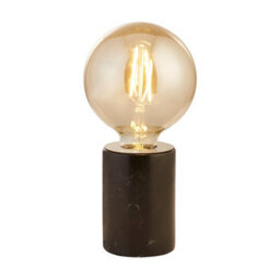 Lighting Collection Madagascar Black Marble Base Table Lamp With Amber Led Bulb - thumbnail 1