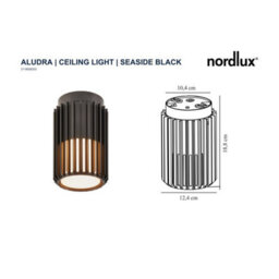 Nordlux Aludra Outdoor Aluminium Ceiling Light Coastal/marine Safe Black,mains - thumbnail 4
