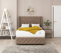 Bed Choices Elena Plush Velvet Divan Bed With Mattress, Headboard & 2 Storage Drawers - King - thumbnail 2