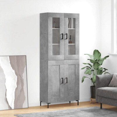Berkfield Highboard Concrete Grey 69.5X34X180 Cm Engineered Wood - image 1