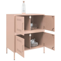 Berkfield Sideboard Pink 68X39X79 Cm Steel - thumbnail 5