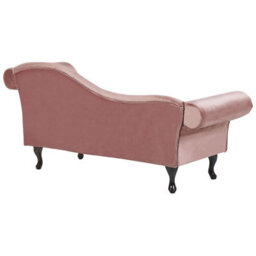 Beliani Right-Hand Chaise Longue Lattes Velvet Pink - thumbnail 5