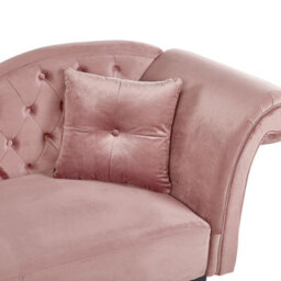 Beliani Right-Hand Chaise Longue Lattes Velvet Pink - thumbnail 6