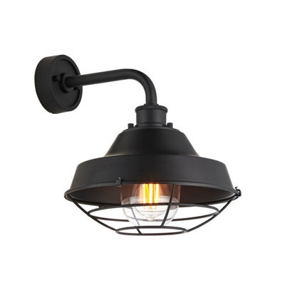 Luminosa Lighting Luminosa Brindisi Outdoor Dome Wall Lamp Textured, Matt Black, Clear Glass - image 1