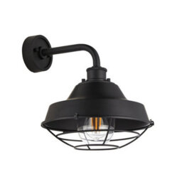 Luminosa Lighting Luminosa Brindisi Outdoor Dome Wall Lamp Textured, Matt Black, Clear Glass - thumbnail 7