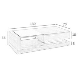 Angel Cerda Stylish Rectangular Coffee Table In Black And Walnut With Glass Top - thumbnail 6