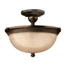 Luminosa Lighting Elstead Mayflower 3 Light Semi Flush Ceiling Light Olde Bronze, E27