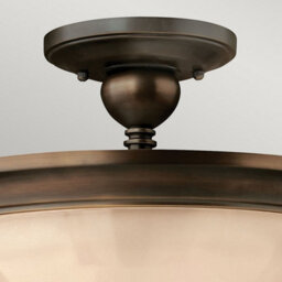 Luminosa Lighting Elstead Mayflower 3 Light Semi Flush Ceiling Light Olde Bronze, E27 - thumbnail 2