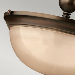 Luminosa Lighting Elstead Mayflower 3 Light Semi Flush Ceiling Light Olde Bronze, E27 - thumbnail 3