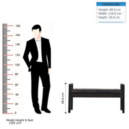 Artisan Furniture Solid Wood Gridline Bench - thumbnail 9