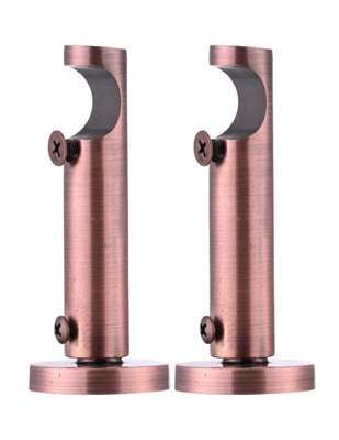 Lister Cartwright 19mm Curtain Pole Ends Brackets With Adjustable Screws Metal Finish (Pack Of 2)
