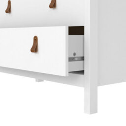 Wyld Haus Wildberry Matt White 3-Drawer Wooden Chest With Leather Handles - thumbnail 9