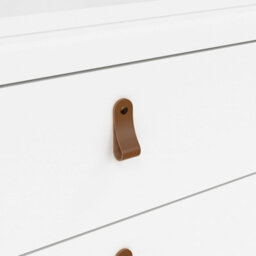 Wyld Haus Wildberry Matt White 3-Drawer Wooden Chest With Leather Handles - thumbnail 8