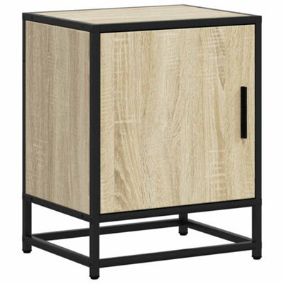 Berkfield Elegant Bedside Cabinet Sonoma Oak 40X31X50 Cm Engineered Wood And Metal