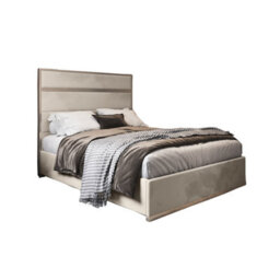Bentley Upholstered Soft Velvet Metal Cream Bed Frame - thumbnail 6