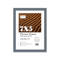 "7X5"" Grey Frame With Mount For 6X4"" Pictures 20mm Slim Edge Portrait And Landscape Display With Wall Hooks And Kickstand" - thumbnail 1