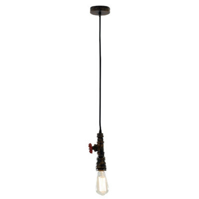 Luminosa Lighting Luminosa Amarcord Slim Industrial Pendant Ceiling Light Rust 12X18.6Cm