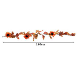 Living And Home 6Ft Artificial Sunflower Autumn Garland Hanging Vines With Led Lights For Thanksgiving Decoration - thumbnail 6