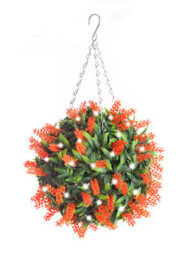Best Artificial Pre-Lit Outdoor 28Cm Orange Lavender Hanging Plastic Flower Topiary Ball