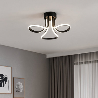 Pagazzi Lighting Pagazzi Yara 3 Light Black Led Semi Flush Ceiling Light - image 1