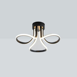Pagazzi Lighting Pagazzi Yara 3 Light Black Led Semi Flush Ceiling Light - thumbnail 2