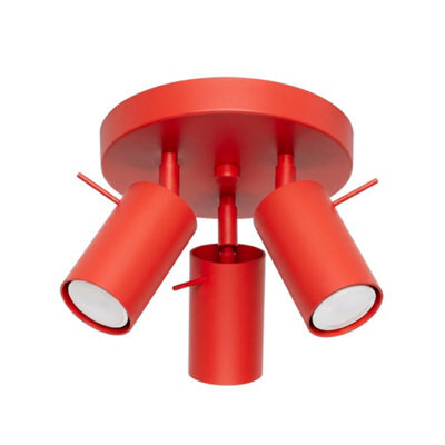 Sollux Lighting Ring Steel Red 3 Lights Modern Ceiling Lamps - image 1
