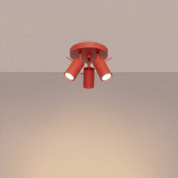 Sollux Lighting Ring Steel Red 3 Lights Modern Ceiling Lamps - thumbnail 3