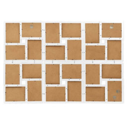 Berkfield Collage Photo Frame For 24X(10X15 Cm) Picture White Mdf - thumbnail 3