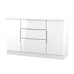 Messina Ready Assembled Gloss White 3 Drawer Sideboard (H)785mm (W)1254mm (D)400mm - thumbnail 3