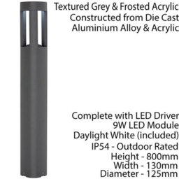 2 Pack Outdoor Post Bollard Light Grey Triangle Ip54 Modern Driveway Lamp Led - thumbnail 3